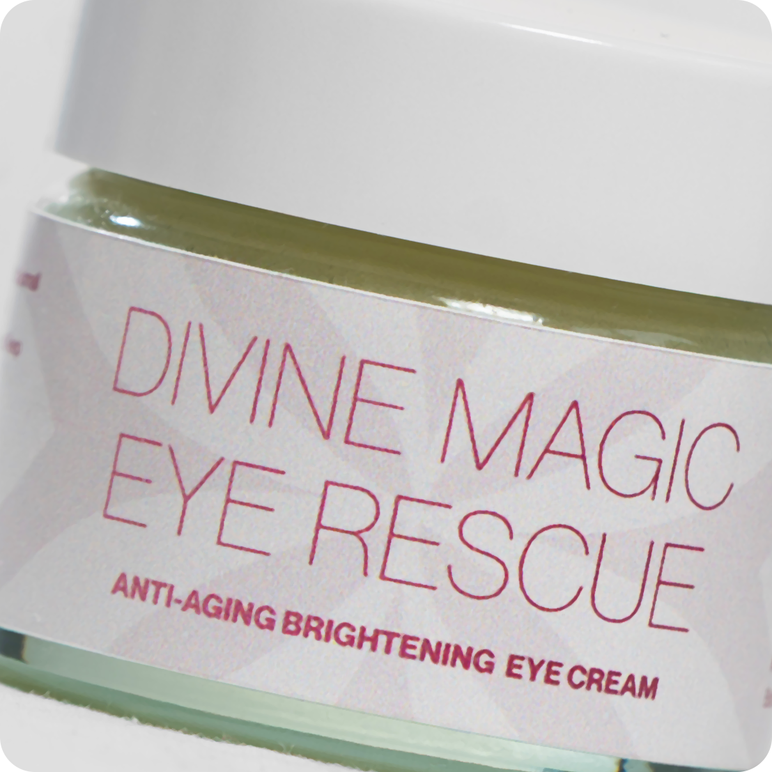 Divine Magic Eye Rescue - Natural Eye Cream for Menopause Skin 5 eye cream jar close up